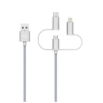 Cabo 3 Em 1: Usb, Usb C E Micro Usb 1 Metros Para Carregar