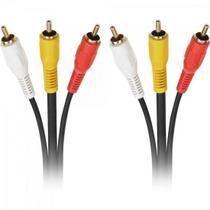 Cabo 3 RCA Macho x 3 RCA Macho Com Coaxial 1,8m Preto Storm - PCT / 10 F002