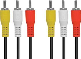 Cabo 3 RCA X 3 RCA para Audio e Video 1.5 Metros - 3RCA-15