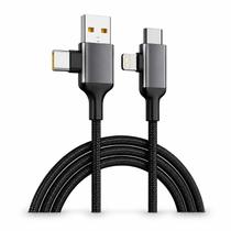 Cabo 4 em 1 HREBOS CB-511 USB Type-C Compativel com Lightning ios Iphone Carregamento Rápido Dados 1,2m Reforçado Cabo 4 em 1 HREBOS CB-511 USB Type-C Compativel com Lightning ios Iphone Carregamento Rápido Dados 1,2m Reforçado