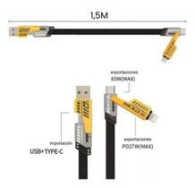 Cabo 4 x 1 compativel com Iphone e android com 2,00 mts de comprimento e 3 meses de garantia