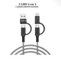 Cabo 4 X1, Ligthing X Tipo C X Usb-A Carregamento Compatível