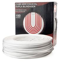 Cabo 4mm Coaxial Dupla Blindagem Bipolar Sólido - 100 metros