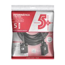 Cabo 5+ VGA + VGA 5m com Filtro Preto 018-9555