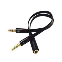 Cabo Adapt P3 Fêmea P/ 2 P2 Macho Microfone e Fone de Ouvido