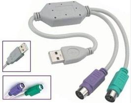 Cabo Adapt USB A M x 2 Saidas Ps2 Tecl/Mouse 0,20 cm - Importhk Cabo Adapt USB A M x 2 Saidas Ps2 Tecl/Mouse 0,20 cm - Importhk