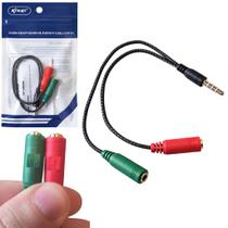 Cabo Adaptador 1 P3 Macho 2 P2 Fêmea Para Fone E Microfone Headset Pc Notebook Divisor Áudio Alta Qualidade Conector Reforçado