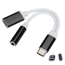 Cabo Adaptador 2 Em 1 Carregador + Entrada P2 3.5mm Áudio Auxiliar Carga Compatível Motorola Xiaomi