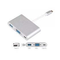 Cabo Adaptador 3 em 1 USB-C 3.1 TYPE-C para VGA - USB 3.0 JC-TYC-VGA31 F3 341
