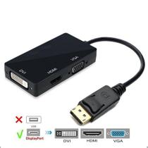 Cabo Adaptador Conversor 3 em 1 DisplayPort para HDMI/DVI/VGA