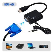 Cabo Adaptador Conversor HDMI para VGA com Áudio P2 - 1 Metro