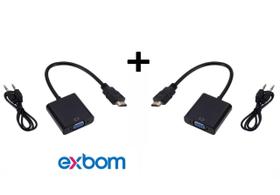 Cabo Adaptador Conversor HDMI Para VGA Com Saída P2 Áudio
