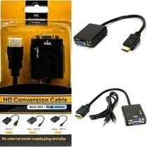 Cabo Adaptador Conversor Hdmi Para Vga Com Saída P2 De Áudio