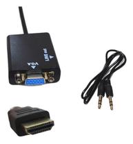 Cabo Adaptador Conversor Hdmi Para Vga Com Saída P2 De Áudio