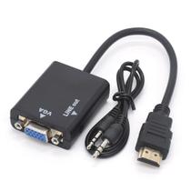 Cabo Adaptador Conversor Hdmi Vga P2 Audio P/ Av Pc