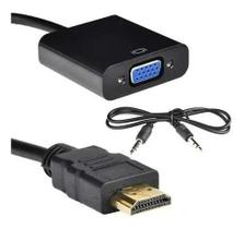 Cabo Adaptador Conversor Marca Mxt Hdmi Para Vga Saída P2 De Áudio Cor Preto