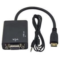 Cabo Adaptador Conversor Mini Hdmi Vga Com Saída De Áudio