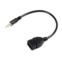 Cabo adaptador conversor OTG feminino USB tipo A para áudio macho de 3,5 mm Cabo adaptador conversor OTG feminino USB tipo A para áudio macho de 3,5 mm