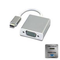Cabo Adaptador Conversor Tipo-C X VGA - USB-C Macho para VGA Fêmea 1080p Type-C Full