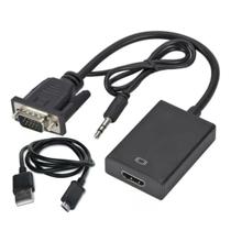 Cabo Adaptador Conversor vga para hdmi 1080p Hd Tv Av Hdtv Áudio P2