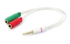 Cabo adaptador de Audio P2 para P3 Flat branco para Video Game e Computador