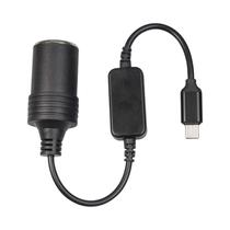 Cabo Adaptador De Energia USB-C Para Soquete De Isqueiro De Carro 12V Tipo C Masculino