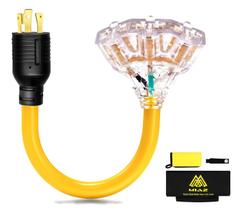 Cabo adaptador de gerador M1A2 30A macho com travamento para 3x 5-20R fêmea