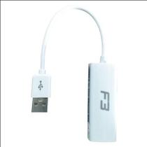Cabo Adaptador de Rede USB 2.0 para RJ45 10/100 Branco - JC-1192 - OEM