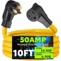 Cabo adaptador de soldador Tellegloww 10 pés 50A 240V NEMA 10-50P a 6-50R Cabo adaptador de soldador Tellegloww 10 pés 50A 240V NEMA 10-50P a 6-50R