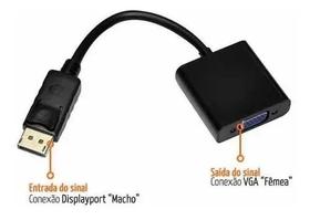 Cabo Adaptador Displayport Vga Conversor Vídeo Para Dell Hp