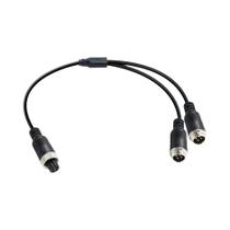 Cabo Adaptador Divisor De 4 Pinos Para Aviação (Macho-Fêmea) Com 2 Saídas Para Câmera CCTV Cabo Adaptador Divisor De 4 Pinos Para Aviação (Macho-Fêmea) Com 2 Saídas Para Câmera CCTV
