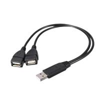 Cabo Adaptador Divisor USB 2.0 Duplo, Um Para Dois, Fêmea Para Macho, Extensão De Energia