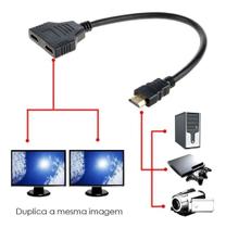 Cabo Adaptador Duplicador Imagem Hdmi 1 Entrada 2 Saídas