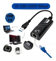 Cabo Adaptador Ethernet Rj45 Rede Usb 3.0 Gigabit 10/100/1000mbps Placa de Rede Externa - MLS