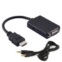 Cabo Adaptador HDMI Macho para VGA Fêmea + P2 MD9 - 7108 Cabo Adaptador HDMI Macho para VGA Fêmea + P2 MD9 - 7108