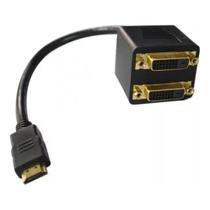 Cabo Adaptador Hdmi Para 2 Monitores Dvi Espelhamento