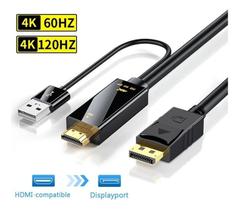 Cabo Adaptador Hdmi Para Displayport 4k Hdmi Dp 1.8 Metros Cabo Adaptador Hdmi Para Displayport 4k Hdmi Dp 1.8 Metros