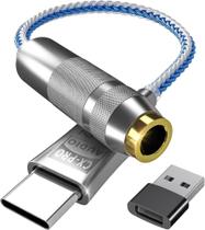 Cabo Adaptador HI RES P2/P2 Usb Tipo-c Dac 32bit/384khz para com Android ou Ios