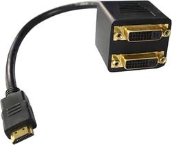 Cabo Adaptador HLD HDMI para 2X DVI-I Femea