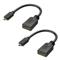 Cabo adaptador Matters Micro HDMI para HDMI 4K, 6 polegadas, pacote com 2 Cabo adaptador Matters Micro HDMI para HDMI 4K, 6 polegadas, pacote com 2