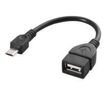 Cabo Adaptador Micro USB V8 Macho Para USB OTG Fêmea Preto Tablet Celular Pendrive