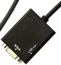 Cabo Adaptador Mini Hdmi Para Vga Com Áudio - Preto