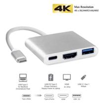 Cabo Adaptador Multiporta Digital AV USB C Tipo-C para HDMI Conversor P/HDMI /USB 3.0 TIPO C FY-590