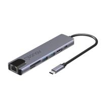 Cabo adaptador multiportas usb-c 7 portas c/ gigabit uca11 - geonav