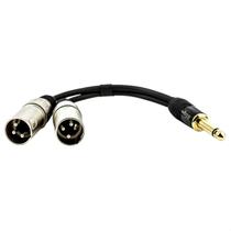 Cabo Adaptador P10 Mono para 2 XLR Macho -1 Metro