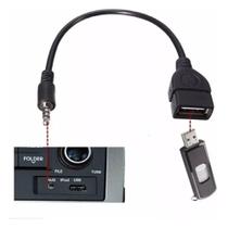 Cabo Adaptador P2 X Usb Femea Automotivo Mp3 Mp4 Auxiliar 15cm