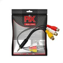 Cabo Adaptador P3 Estereo + 3 RCA Femea 16cm Chipsce 018-6095