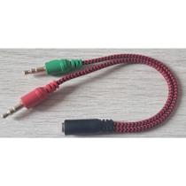 Cabo Adaptador P3 Fêmea Para 2 P2 Macho Fone E Microfone