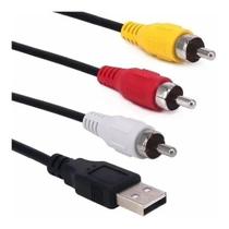 Cabo Adaptador Plug 3 Rca X Usb-a Macho Av 1,5 Metros Cabo Adaptador Plug 3 Rca X Usb-a Macho Av 1,5 Metros