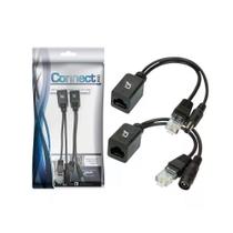 Cabo adaptador poe macho/femea - preto par